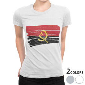 tシャツ レディース 半袖 白地 デザイン S M L XL Tシャツ ティーシャツ T shirt 018382 国旗 angola アンゴラ