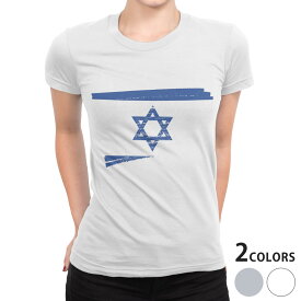 tシャツ レディース 半袖 白地 デザイン S M L XL Tシャツ ティーシャツ T shirt 018475 国旗 israel イスラエル