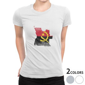 tシャツ レディース 半袖 白地 デザイン S M L XL Tシャツ ティーシャツ T shirt 018758 国旗 angola アンゴラ