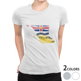 tシャツ レディース 半袖 白地 デザイン S M L XL Tシャツ ティーシャツ T shirt 018783 国旗 british_colombia ブリティッシュコロンビア