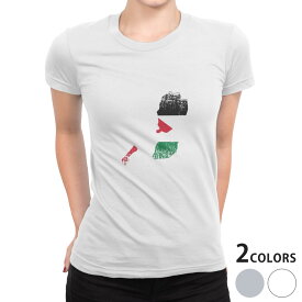tシャツ レディース 半袖 白地 デザイン S M L XL Tシャツ ティーシャツ T shirt 018917 国旗 palestine パレスチナ