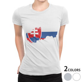 tシャツ レディース 半袖 白地 デザイン S M L XL Tシャツ ティーシャツ T shirt 018946 国旗 slovakia スロバキア