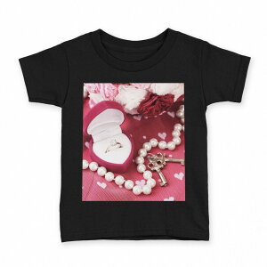 tシャツ キッズ 半袖 黒地 ブラック デザイン 90 100 110 120 130 140 150 160 Tシャツ ティーシャツ T shirt 000996 結婚 指輪