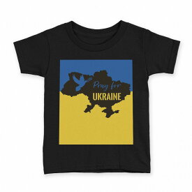 tシャツ キッズ 半袖 黒地 ブラック デザイン 90 100 110 120 130 140 150 Tシャツ ティーシャツ T shirt 020987 ukraine ウクライナ