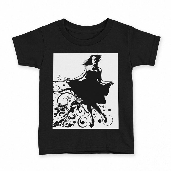 楽天市場 Tシャツ キッズ 半袖 黒地 ブラック デザイン 90 100 110 1 130 140 150 Tシャツ ティーシャツ T Shirt シック 花 黒 イラスト Kabeコレ