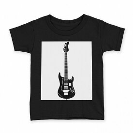 tシャツ キッズ 半袖 黒地 ブラック デザイン 90 100 110 120 130 140 150 Tシャツ ティーシャツ T shirt 009200 ギター　音楽　ミュージック