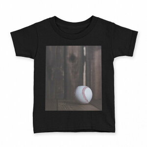 tシャツ キッズ 半袖 黒地 ブラック デザイン 90 100 110 120 130 140 150 160 Tシャツ ティーシャツ T shirt 014860 ボール 野球