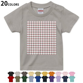 選べる20カラー tシャツ キッズ 半袖 カラー デザイン 90 100 110 120 130 140 150 160 Tシャツ ティーシャツ T shirt　000111 チェック　ギンガム　ピンク