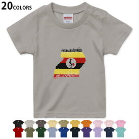 選べる20カラー tシャツ キッズ 半袖 カラー デザイン 90 100 110 120 130 140 150 160 Tシャツ ティーシャツ T shirt　018974 国旗 uganda ウガンダ