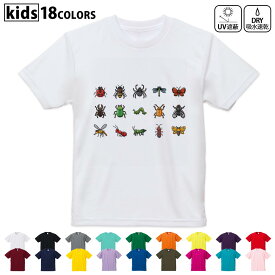 ドライTシャツ 吸水 速乾 DRY 選べる18カラー 4サイズ キッズ 半袖 デザインドライTシャツ スポーツ ゆったり デザイン 120サイズ 130サイズ 140サイズ 150サイズ 160サイズ 013485 虫　昆虫　テントウムシ