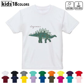 ドライTシャツ 吸水 速乾 DRY 選べる18カラー 4サイズ キッズ 半袖 デザインドライTシャツ スポーツ ゆったり デザイン 120サイズ 130サイズ 140サイズ 150サイズ 160サイズ 017561 ダイナソー 恐竜 Dinosaur ステゴサウルス
