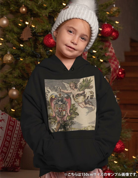 楽天市場 パーカー キッズ ホワイト グレー ブラック デザイン 110 130 150 Parker Hooded Sweatshirt フーディ 白 黒 灰色 子供 男の子 女の子 0060 天使 絵画 イラスト Kabeコレ