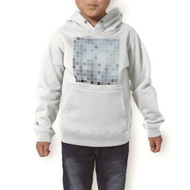 パーカー キッズ ホワイト グレー ブラック デザイン 110 130 150 parker hooded sweatshirt フーディ 白　黒　灰色 子供 男の子 女の子 000809 ミラー　四角