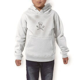 パーカー キッズ ホワイト グレー ブラック デザイン 110 130 150 parker hooded sweatshirt フーディ 白　黒　灰色 子供 男の子 女の子 000980 マーク　フォーク　スプーン