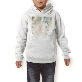 パーカー キッズ ホワイト グレー ブラック デザイン 110 130 150 parker hooded sweatshirt フーディ 白　黒　灰色 子供 男の子 女の子 006979 時計　カラフル