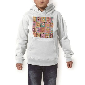 パーカー キッズ ホワイト グレー ブラック デザイン 110 130 150 parker hooded sweatshirt フーディ 白　黒　灰色 子供 男の子 女の子 008099 花　フラワー　カラフル　鳥　模様