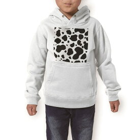 パーカー キッズ ホワイト グレー ブラック デザイン 110 130 150 parker hooded sweatshirt フーディ 白　黒　灰色 子供 男の子 女の子 008658 牛柄　白黒　模様