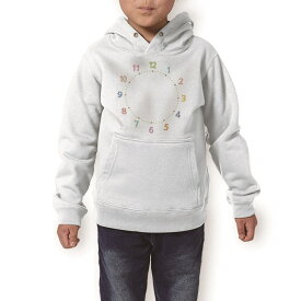 パーカー キッズ ホワイト グレー ブラック デザイン 110 130 150 parker hooded sweatshirt フーディ 白　黒　灰色 子供 男の子 女の子 009482 時計　インテリア　カラフル