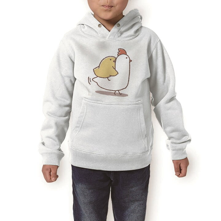 楽天市場 パーカー キッズ ホワイト グレー ブラック デザイン 110 130 150 Parker Hooded Sweatshirt フーディ 白 黒 灰色 子供 男の子 女の子 鳥 ひよこ キャラクター Kabeコレ