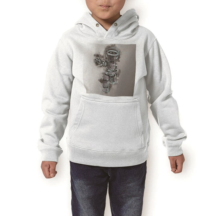 楽天市場 パーカー キッズ ホワイト グレー ブラック デザイン 110 130 150 Parker Hooded Sweatshirt フーディ 白 黒 灰色 子供 男の子 女の子 ロボット かっこいい イラスト Kabeコレ