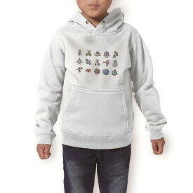 パーカー キッズ ホワイト グレー ブラック デザイン 110 130 150 parker hooded sweatshirt フーディ 白　黒　灰色 子供 男の子 女の子 013482 ロケット　UFO　惑星