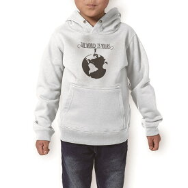 パーカー キッズ ホワイト グレー ブラック デザイン 110 130 150 parker hooded sweatshirt フーディ 白　黒　灰色 子供 男の子 女の子 013519 地球　人間