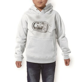 パーカー キッズ ホワイト グレー ブラック デザイン 110 130 150 parker hooded sweatshirt フーディ 白　黒　灰色 子供 男の子 女の子 013599 ミラー　鏡　車