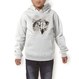 パーカー キッズ ホワイト グレー ブラック デザイン 110 130 150 parker hooded sweatshirt フーディ 白　黒　灰色 子供 男の子 女の子 014576 リーフ　トロピカル