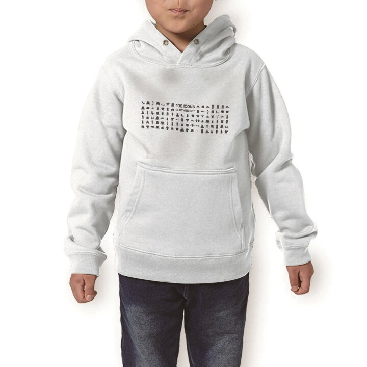 楽天市場 パーカー キッズ ホワイト グレー ブラック デザイン 110 130 150 Parker Hooded Sweatshirt フーディ 白 黒 灰色 子供 男の子 女の子 服 アイコン バッチ Kabeコレ