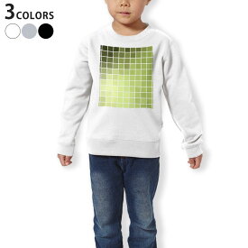 トレーナー キッズ 子供 長袖 ホワイト グレー ブラック デザイン 110 130 150 sweatshirt　trainer　白　黒　灰色　裏パイル　スウェット　スエット 000812 ミラー　四角