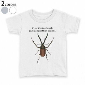 tシャツ キッズ 半袖 白地 デザイン 90 100 110 120 130 140 150 Tシャツ ティーシャツ T shirt 020003 チリクワガタ