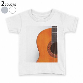tシャツ キッズ 半袖 白地 デザイン 110 120 130 140 150 Tシャツ ティーシャツ T shirt 005263 ギター　楽器　シンプル