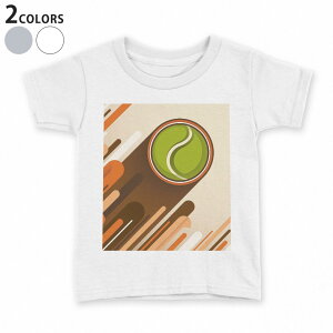 tシャツ キッズ 半袖 白地 デザイン 90 100 110 120 130 140 150 Tシャツ ティーシャツ T shirt 006205 テニス イラスト