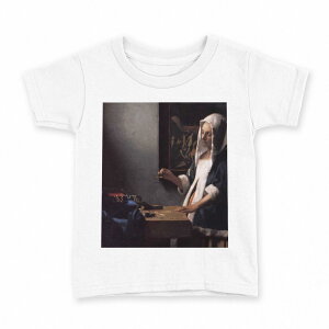 tシャツ キッズ 半袖 白地 デザイン 100 サイズ Tシャツ ティーシャツ T shirt 003181 人物 絵画 イラスト
