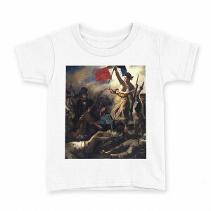 tシャツ キッズ 半袖 白地 デザイン 100 サイズ Tシャツ ティーシャツ T shirt 003187 人物 絵画 イラスト