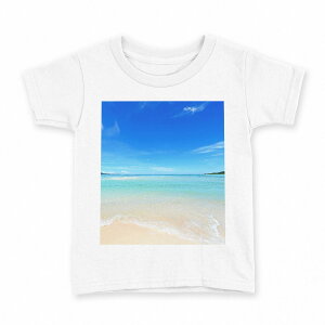 tシャツ キッズ 半袖 白地 デザイン 100 サイズ Tシャツ ティーシャツ T shirt 009637 風景 海 空 写真