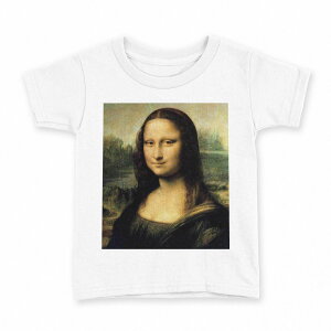 tシャツ キッズ 半袖 白地 デザイン 100 サイズ Tシャツ ティーシャツ T shirt 011455 モナリザ 絵画 イラスト