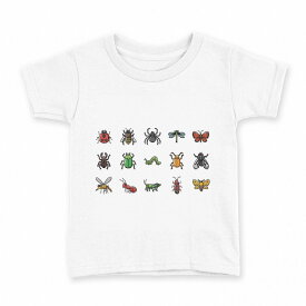 tシャツ キッズ 半袖 白地 デザイン 110 サイズ Tシャツ ティーシャツ T shirt 013485 虫　昆虫　テントウムシ