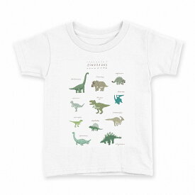 tシャツ キッズ 半袖 白地 デザイン 130 サイズ Tシャツ ティーシャツ T shirt 017553 ダイナソー　恐竜　Dinosaur　表