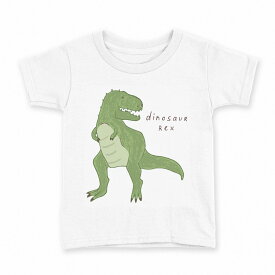 tシャツ キッズ 半袖 白地 デザイン 110 サイズ Tシャツ ティーシャツ T shirt 017558 ダイナソー　恐竜　Dinosaur rex　ティラノサウルス