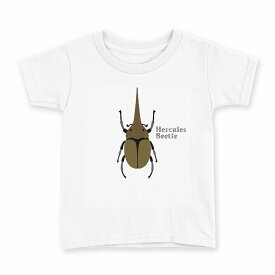 tシャツ キッズ 半袖 白地 デザイン 150 サイズ Tシャツ ティーシャツ T shirt 017772 昆虫　虫　カブトムシ
