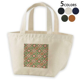 デザインランチバッグ キャンバス デイパック バッグ レディースバッグ トートバッグ ナチュラル 黒 black 004884 クリスマス　模様　サンタ