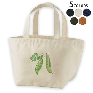 デザインランチバッグ キャンバス デイパック バッグ レディースバッグ トートバッグ ナチュラル 黒 black 008858 イラスト 枝豆 グリーン 緑