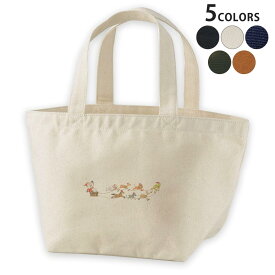 デザインランチバッグ キャンバス デイパック バッグ レディースバッグ トートバッグ ナチュラル 黒 black 010010 クリスマス　サンタ　キャラクター