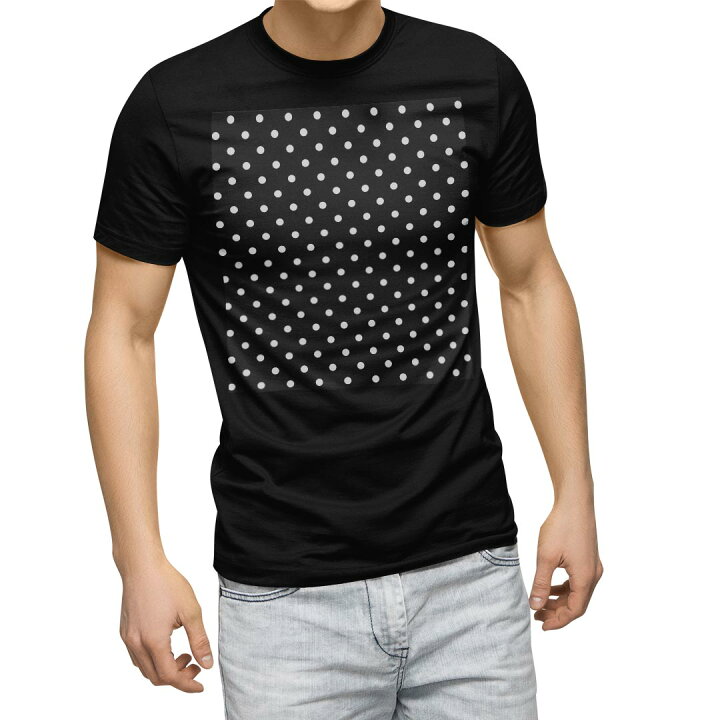 楽天市場 Tシャツ メンズ 半袖 ブラック デザイン Xs S M L Xl 2xl Tシャツ ティーシャツ T Shirt 黒 チェック ボーダー 斑点 黒 水玉 Kabeコレ