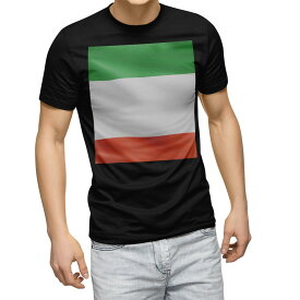 tシャツ メンズ 半袖 ブラック デザイン XS S M L XL 2XL Tシャツ ティーシャツ T shirt　黒 001189 ユニーク その他 イタリア　国旗