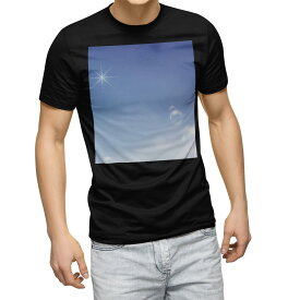 tシャツ メンズ 半袖 ブラック デザイン XS S M L XL 2XL Tシャツ ティーシャツ T shirt　黒 001373 その他 シャボン玉　青空