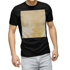 tシャツ メンズ 半袖 ブラック デザイン XS S M L XL 2XL Tシャツ ティーシャツ T shirt　黒 001438 フラワー 雪の結晶　冬　シャボン玉