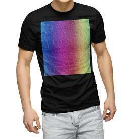 tシャツ メンズ 半袖 ブラック デザイン XS S M L XL 2XL Tシャツ ティーシャツ T shirt　黒 001564 その他 虹色　カラフル