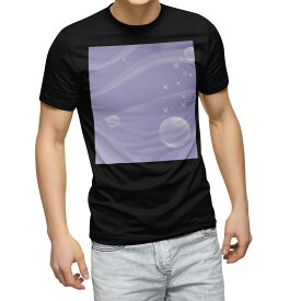 tシャツ メンズ 半袖 ブラック デザイン XS S M L XL 2XL Tシャツ ティーシャツ T shirt　黒 002001 ラグジュアリー シンプル　しゃぼん玉　紫